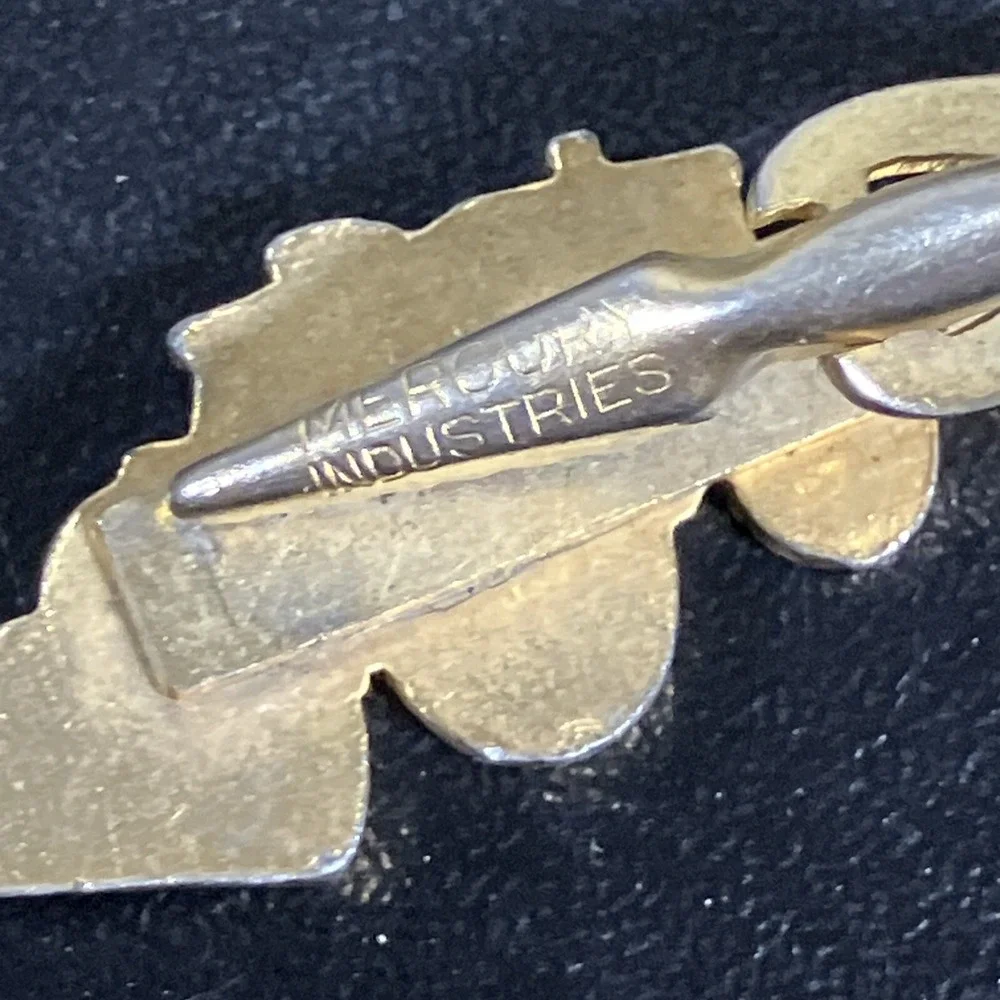 Vintage Mercury Industries Gold Colored Tractor Cufflinks & Tie Bar